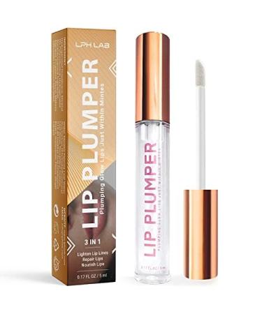 Lip Plumper Gloss: Clear Plumping Lip Gloss Hydrating with Hyaluronic Acid and Nourishing Ingredients to Smooth Lip Wrinkles
