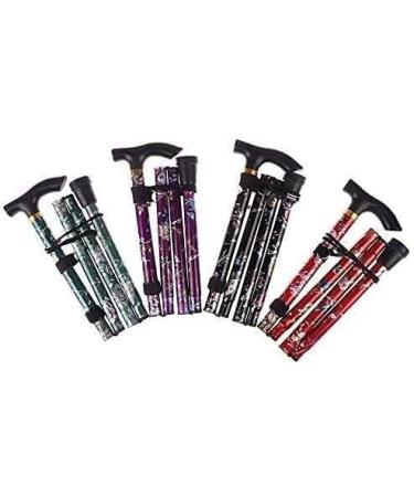 SilteD Walking Stick Trekking Poles Walking Stick Sturdy Printed Travel Five-Section Patterned Non Slip Crutch Cane Adjustable Folding Walking Stick Outdoor Sport Hik - Buy Online on GoSupps.com