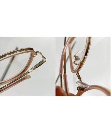 Large Cat-Eye Reading Glasses - Fashionable Blue Light Blocking +0.00 Pink-Golden - Stylish Computer Readers for Eye Fatigue Relief - Buy Online on GoSupps.com