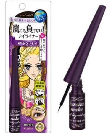 KISS ME Heroine Make Impact Liquid Eyeliner Super Waterproof - 01 Black 0.09 ounces - Buy Online on GoSupps.com