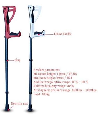 Walking stick Forearm Crutches - Lightweight Arm Cuff Crutch - Adjustable Ergonomic Comfortable Wrist Handle for Men/Women with Comfort Grip Red (Red) Selfless dedication - Buy Online on GoSupps.com