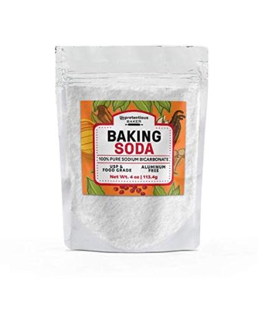 Baking Soda, 4 oz. by Unpretentious Baker, Non-GMO, Great for Baking & Cooking, Leavening Agent, Pure Sodium Bicarbonate 4 Ounce (Pack of 1)