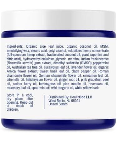 Joint & Muscle Therapy Cream - Soothing Relief for Back Neck Hands & Feet - Hemp Infused Organic Coconut Oil Vitamin B6 MSM & Boswellia - Non-Greasy 2oz - Buy Online on GoSupps.com