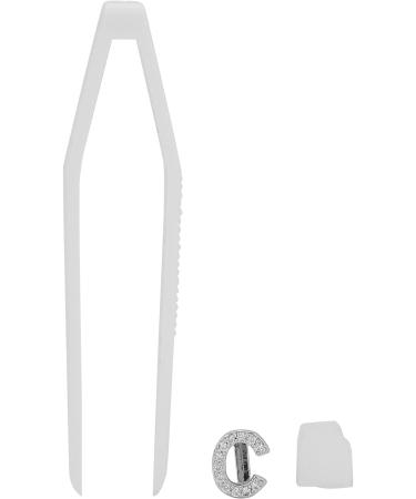 Verdant Touch Hip Hop Hollow Tooth - Glossy English Letter 'C' Fake Teeth for Halloween | Silver Hip Hop Teeth Decoration - Buy Online on GoSupps.com