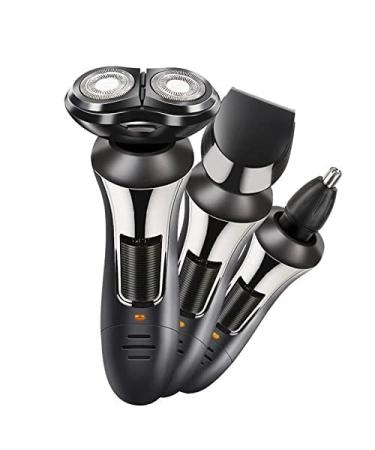 GeRRiT Electric Shavers for Bald Men 3 in 1 Men Electric Shavers Triple Razor Multifunction Waterproof Nose Hair Trimmer Shaved Hair Head USB Rechargeable