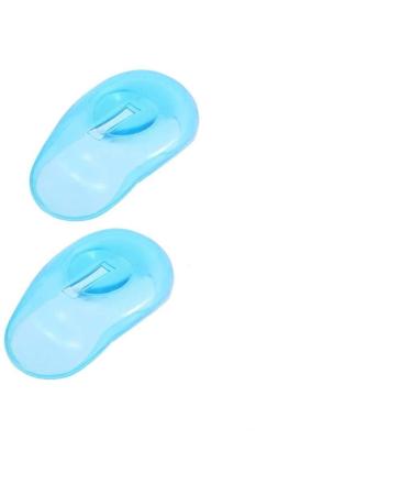 1 Pair of Clear Silicone Ear Cover Hair Color Shield Fashion Ear Manhole Shield Coloring Earmuff for Hair Dyes  Shower  Bathing Blue