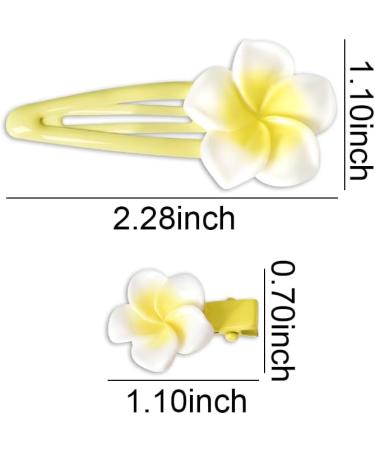 Plumeria Flower Clips Hawaiian Frangipani Hairpins Beach Hair Accessories for Women Mini Flower Hair Barrette Clips for Girls Duckbill Clips for Beach Wedding Summer Holiday - Buy Online on GoSupps.com