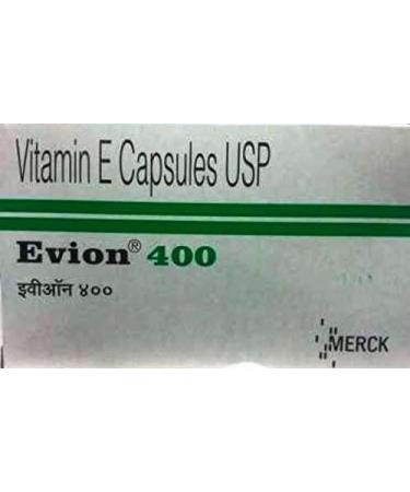 50 Evion Capsules Vitamin E for Glowing Face,Strong Hair,Acne,Nails,  Glowing Skin 400mg