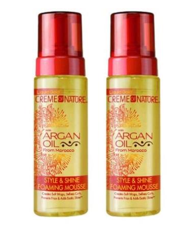 Creme of Nature with Argan Oil from Morocco Style and Shine Foaming Mousse 7 fl Oz / 207ml (Pack of 2)