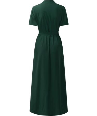 Shop Haiorziyou Women's Summer Maxi Dress - Army Green V-Neck Long Sleeve Cocktail Dress with Ruffles | Perfect for Parties & Special Occasions - Buy Online on GoSupps.com