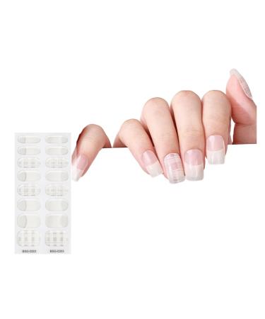 16 Pieces Semi Cured Gel Nail s for Women Gel Nail Sticker Long Lasting Gel Nail Wraps with Soft Glossy Gel Finish BSG0303