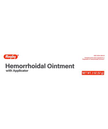 Rugby Hemorrhoidal Ointment with Applicator Mineral Oil 14% / Petrolatum 74.9% / Phenylephrine HCl 0.25% - 2 Oz