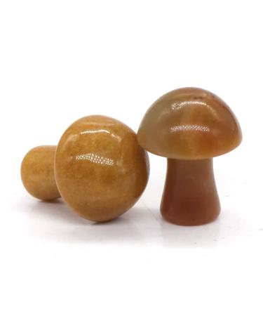 Natural Crystal Rough 0.7" Mini Mushroom Stone Carved Natural Quartz Crystal Statue Decor Gift Black