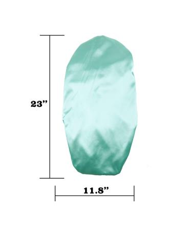 Geatremy Braids Long Silky Satin Bonnet - Double Layer Sleep Cap for Curly Hair - Cyan - Kids Girls - Buy Online on GoSupps.com