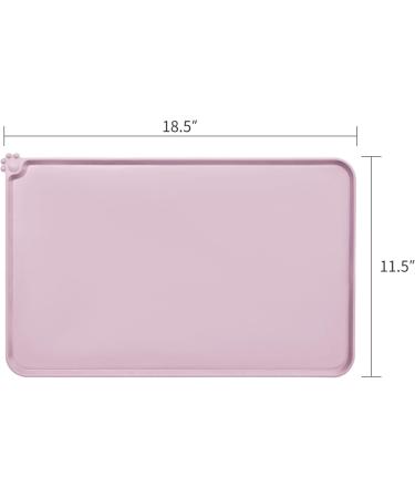 Audwud Silicone Waterproof Pet Feeding Mat - Anti-Slip Dog & Cat Bowl Mat 47x30 cm - Peach Pink - Buy Online on GoSupps.com