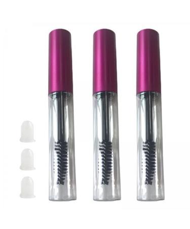 Fenteer 5x3x PETG 10ml Empty Mascara Tube Eyelash Brush Bottle Make Up DIY Rose