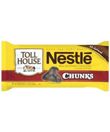 Nestle Toll House Semi Sweet Chocolate Chunk Morsels 11.5 Ounce Packages