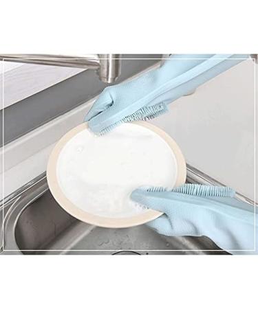 ESASAM Cleaning Gloves Silicone Dishwashing Gloves Household Kitchen Blue Green (15.5 * 34.5cm) Multifunctional Durable Thick Housework Gloves - Buy Online on GoSupps.com
