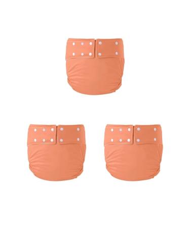 3 set adult cloth diapers adult diapers reusably exhausted against incontinence orange 72-92 cm 3 set of (orange 72-92 cm)