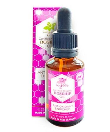 Rosehip Oil .85 Oz With Essential Fatty Acids Vitamin A C And Omega 3-6-9 To Soothe Soften Hydrate and Protect Skin Antioxidant Enriched Paraben and Mineral Oil Free 24 Count