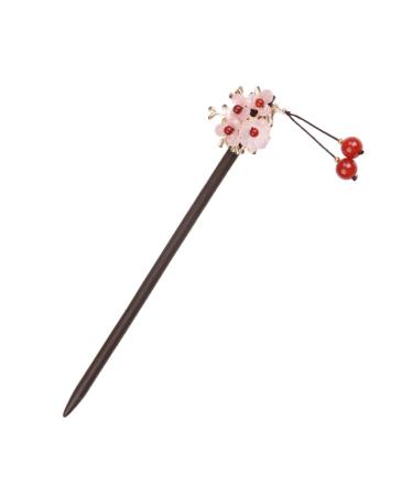 DOITOOL 1pc Flower Bead Hairpin Ancient Hair Sticks Hair Accessories Vintage Style Hair Clasp Hanfu Hair Stick Hair Pin Updo Hair Clasp Wooden Woman Palace Pearl Hairpin