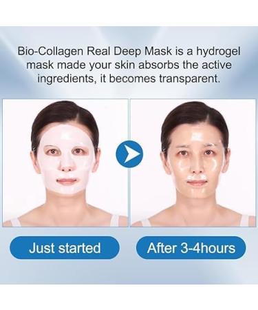 Bio-Collagen Deep Mask Bio Collagen Face Mask Pure Collagen Films Korean Deep Hydrating Firming Overnight Hydrogel Mask Improve Moistur Elasticity and Wrinkle - Buy Online on GoSupps.com