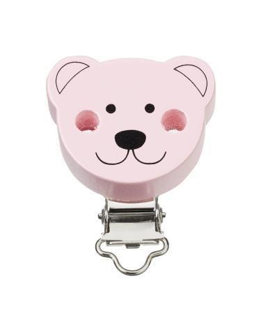 Pacifier chain clip bear 37 x 30 x 12 mm rose pack of 1