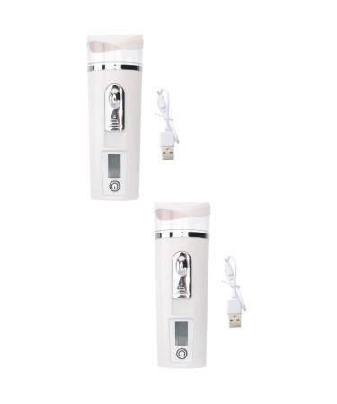 Baluue 2pcs Hydrating Instrument Fog Humidifier Portable Humidifer Mini Face Sprayer Face Steamer Abs White