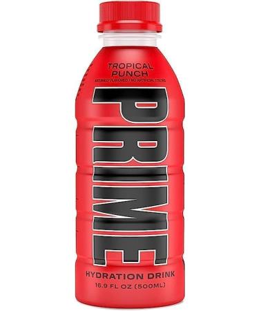 Prime Hydration Energy Drinks by Logan Paul & KSI | Tropical Punch Flavour | 500ml (Pack of 12) - Boost Energy and Caffeine Free | Zero Sugar | Natural Flavour - Buy Online on GoSupps.com