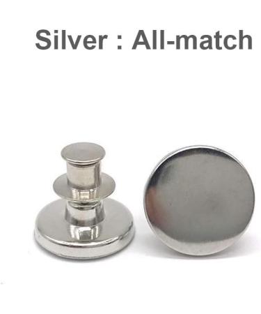 12 Pcs Adjustable Instant Jean Button Replacement Pins - No Sew Extend or Reduce Waist Silver - Buy Online on GoSupps.com