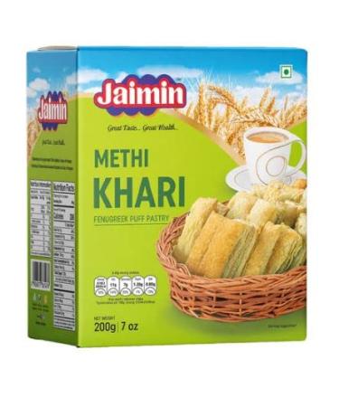 Jaimin Methi Khari Crispy Crunchy And Delicious In Flavour English snacks Tasty Delicious Tea Snack Turmeric 1 Count (Pack of 1)