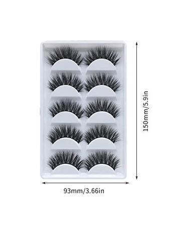 Shop 3D False Eyelashes - 5 Pairs Handmade Faux Mink Thick & Fluffy Reusable Lashes for Stunning Makeup - Buy Online on GoSupps.com
