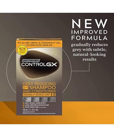 Just for men Control GX - Grey Reducing 2 in 1 Shampoo and Conditioner for Grey Hair New Improved Formula All Shades 118 ml x 3 units - Promo Pack - Buy Online on GoSupps.com