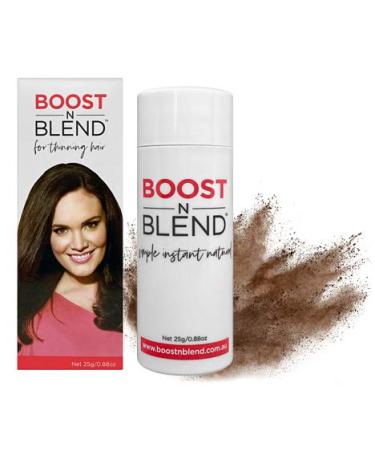 Boost N Blend Medium Brown Female Hair Thickening Fibers - Vegan Scalp Concealer and Hair Filler for Thinning Hair (25g) - Buy Online on GoSupps.com