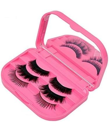 YiQiYi Cosmetic Case Empty Eyelashes Storage Case with Makeup Mirror Holder Box Fake Eyelash Packing Travel Storage Case Eyelashes Bag(Rose Pink) - Buy Online on GoSupps.com