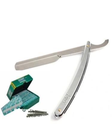 Razor Set SEDEF CHROM Ustura Beard Trimmer Chrome + 100 Derby Blades Interchangeable Blades with Replacement Blades - Buy Online on GoSupps.com