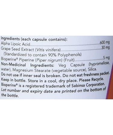 NOW Alpha Lipoic Acid 600mg 60 Veg Capsules SUPPLEMENT - Buy Online on GoSupps.com