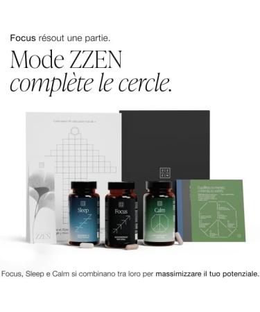 ZZEN FOCUS Nootropique Memoire et Concentration Performance Cognitive Cafeine L Theanine Bacopa Monnieri Ginko Biloba Rhodiola Vitamine B6 60 G lules Vegan (PACK 1) 60 unit (Lot de 1) - Buy Online on GoSupps.com