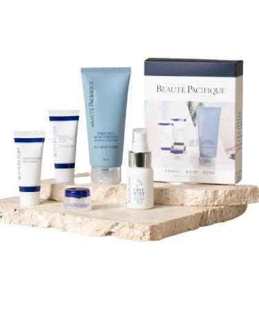 Beaut Pacifique - Skin Care Starter Kit - 5 Beauty Products for Face Care - Cleanser Moisturizing Creme Hydrating Mask and Anti-Wrinkle Eye Creme - Beauty Gifts Sets For Women - Skincare Gift Set Face / Eyes