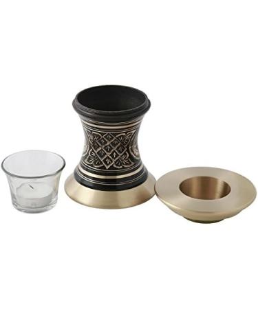 Majestic Golden Aura Tealight Urn - Black & Gold Candle Urn for Ashes | Memorials4u - Buy Online on GoSupps.com