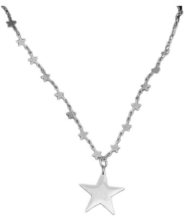 Fashionable Vintage-style Pentastar Keybone Chain Necklace | Versatile Choker Jewelry for Women | Stainless Steel Oralgos - Buy Online on GoSupps.com