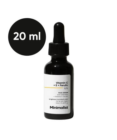 MENT SENTA 16% Vitamin C Face Serum with Antioxidants for Anti Aging & Glow | Reduces Skin Damage & Redness to Brighten Dull Complexion | For All Skin Types | For Women & Men | 0.68 Fl Oz / 20 ml - Buy Online on GoSupps.com