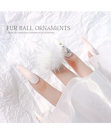 Yzzseven 24PCS Cute Magnetic Nail Poms Mink Fleece 3D Fluffy Ball Set with 12 Colors - Soft Plush DIY Nail Art Decorations - Buy Online on GoSupps.com