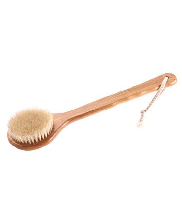 Lurrose Bamboo Bath Body Brush with Long Handle and Natural Boar Bristles - Buy Online on GoSupps.com