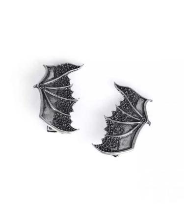 Silver Bat Halloween Hair Clips - Set of 2 Barrettes for Women and Girls - Buy Online on GoSupps.com