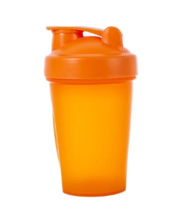 Shaker bottle for protein powder Mixer plastic workout water bottle 400ml with mixball anti-leak cap shaker cups for fitness sport gym supplement drinking bottles (orange)