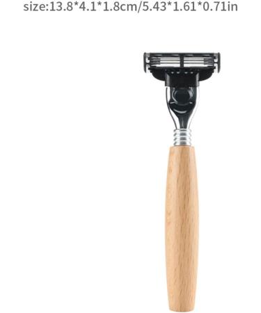 Safety Wood Handle Double Edge Shaver - Portable & Reusable Beard Cleaning Tool for Men & Women - Buy Online on GoSupps.com