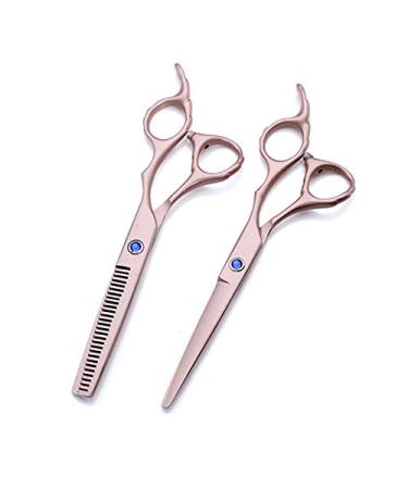 Hair Cutting Scissors 6 Inch Professional Japan 440c Flower Handle Rose Gold Hair Scissors Haircut Thinning Barber Cutting Shears Hairdresser Scissors Set