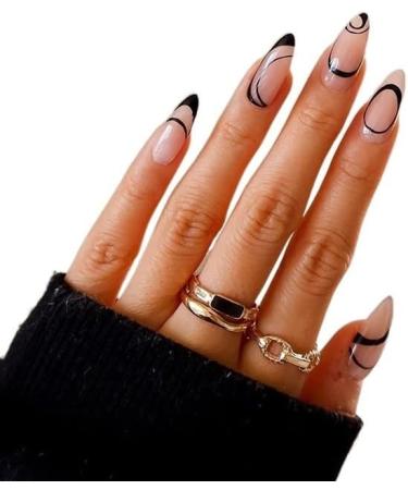 24pcs False Nail Press on with Glue Full Coverage Nail Patch Nail Manicure Patch French Wear Nail (Color : 4) - Buy Online on GoSupps.com