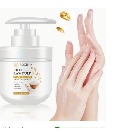 100g Rice Hand Cream Moisturizing Nourishing Hand Exfoliating Hand Care Raw Rice Pulp Hand Lotion Bridesmaid Gift Moisturizer for Women